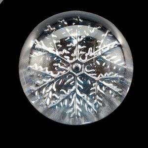 CRISTAL France Snowflake Paperweight Lead Crystal